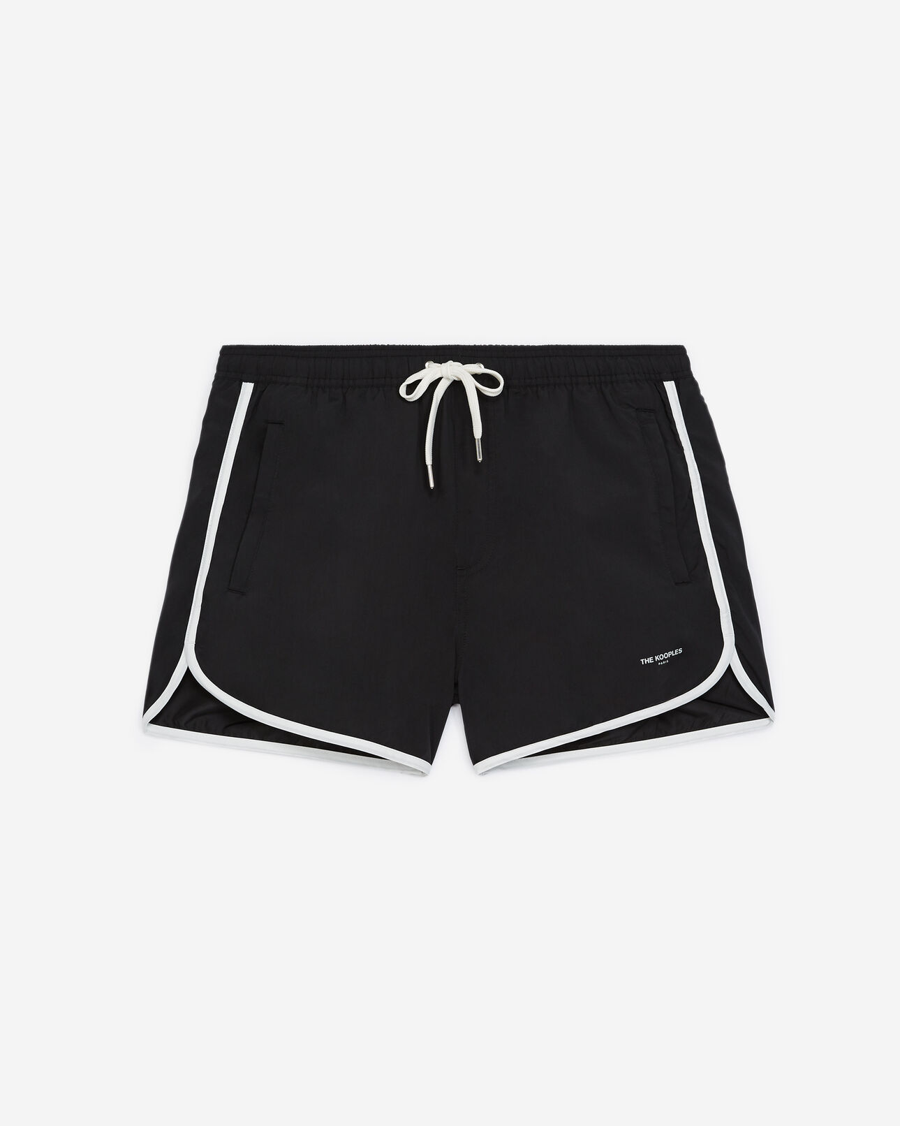 The Kooples HOMME BLACK maillot de bain noir à bandes blanches