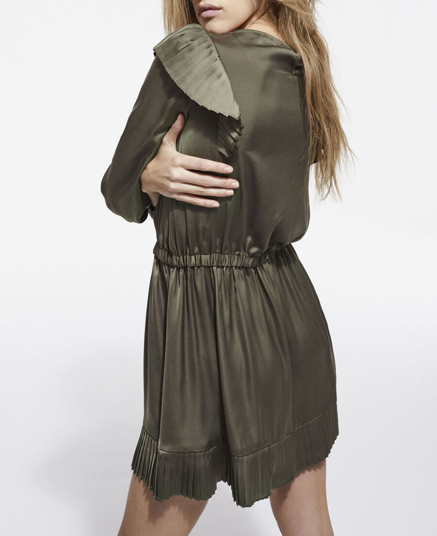 The Kooples FEMME OLIVE NIGHT robe courte kaki