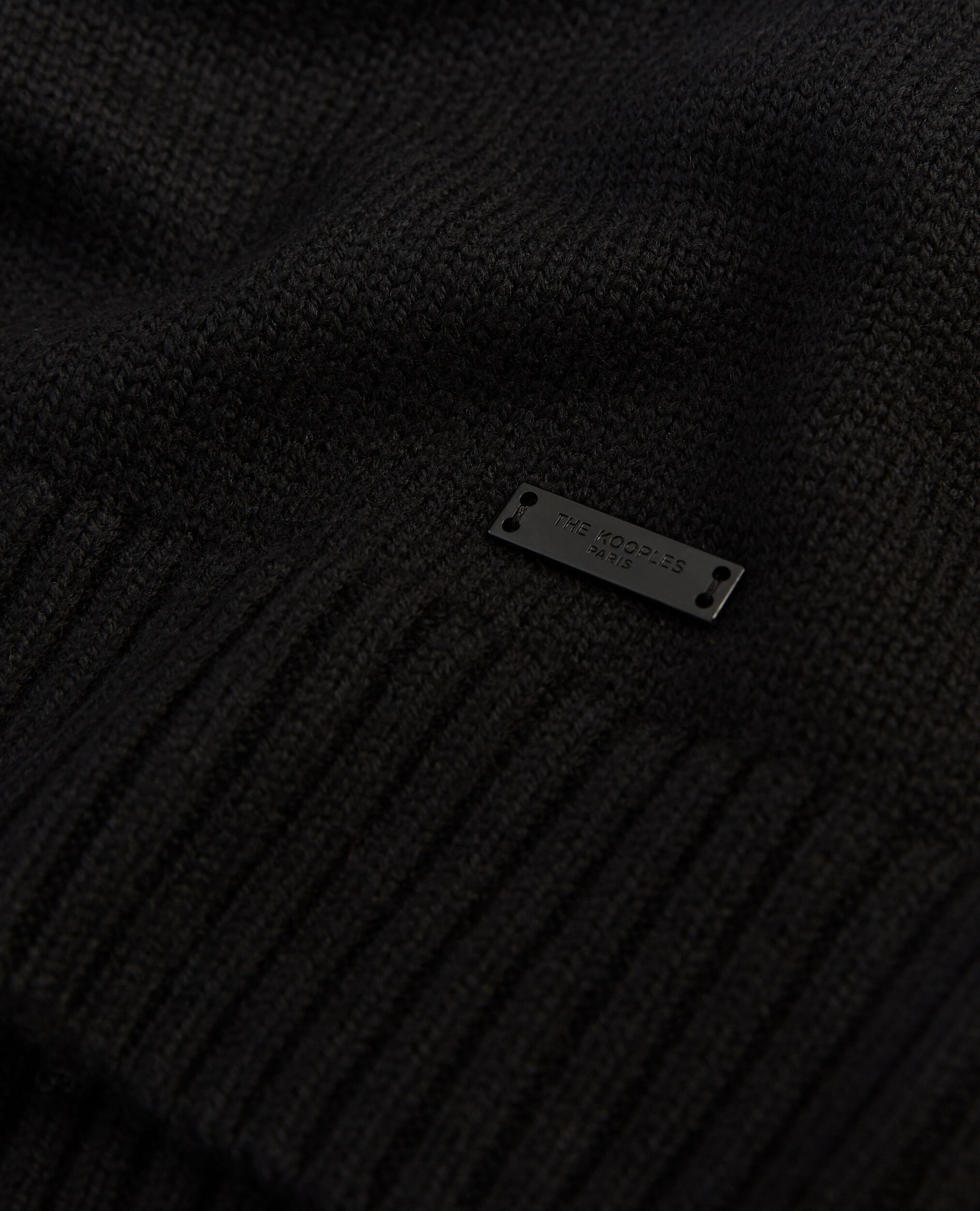 Black merino wool sweater with turtleneck | The Kooples - US