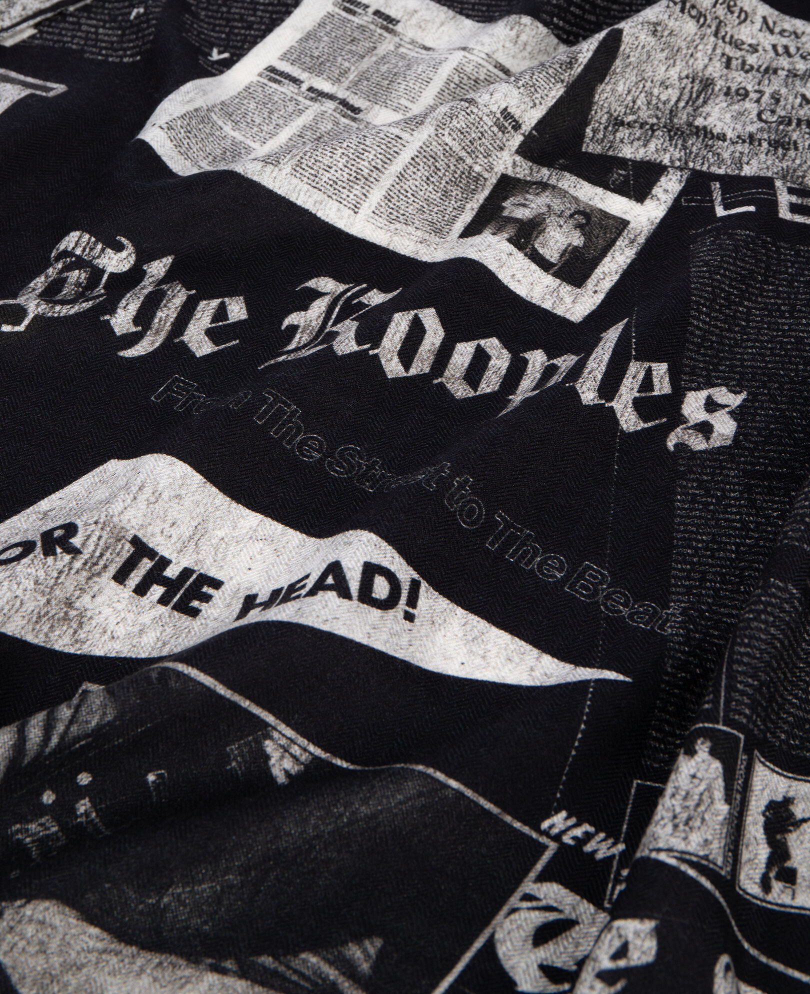 The Kooples DAMEN BLACK WHITE halstuch mit print aus wolle und seide