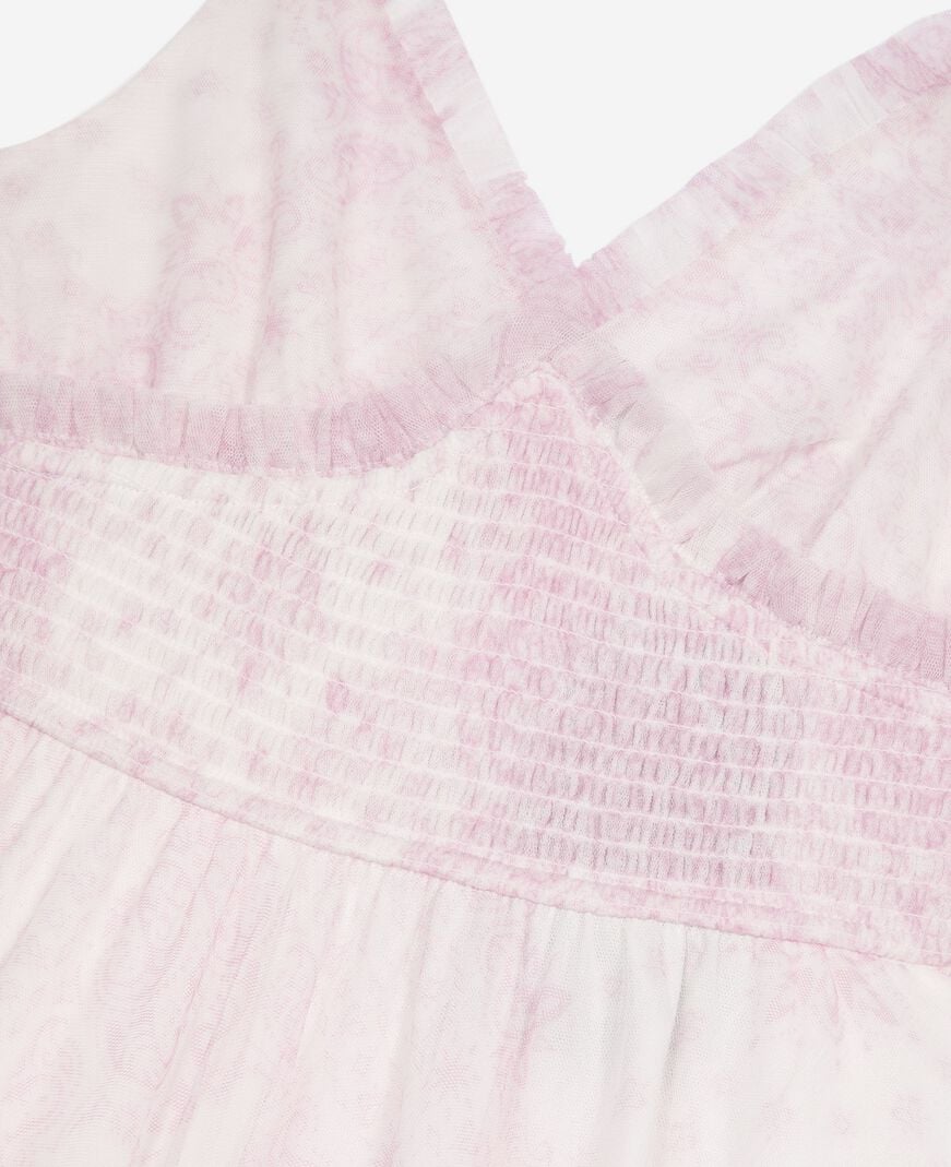 The Kooples WOMEN WHITE - PINK long dress in pale pink printed tulle