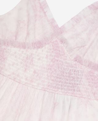The Kooples WOMEN WHITE - PINK long dress in pale pink printed tulle