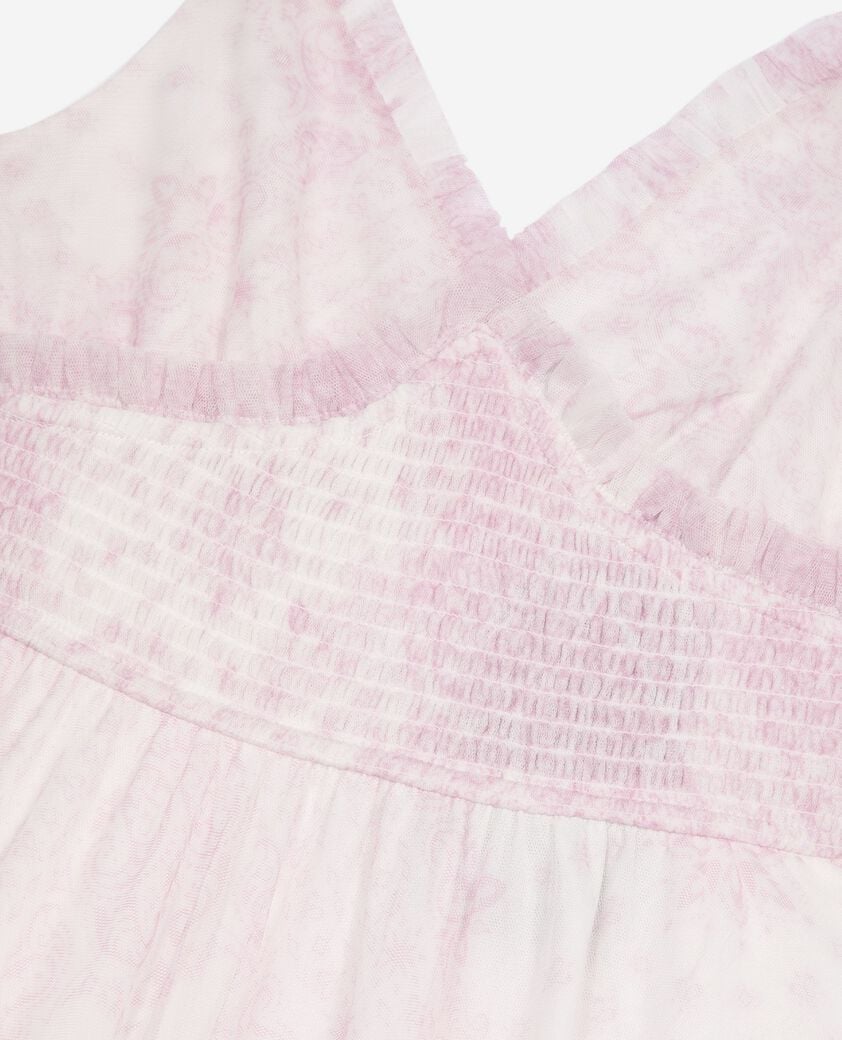 The Kooples WOMEN WHITE - PINK long dress in pale pink printed tulle