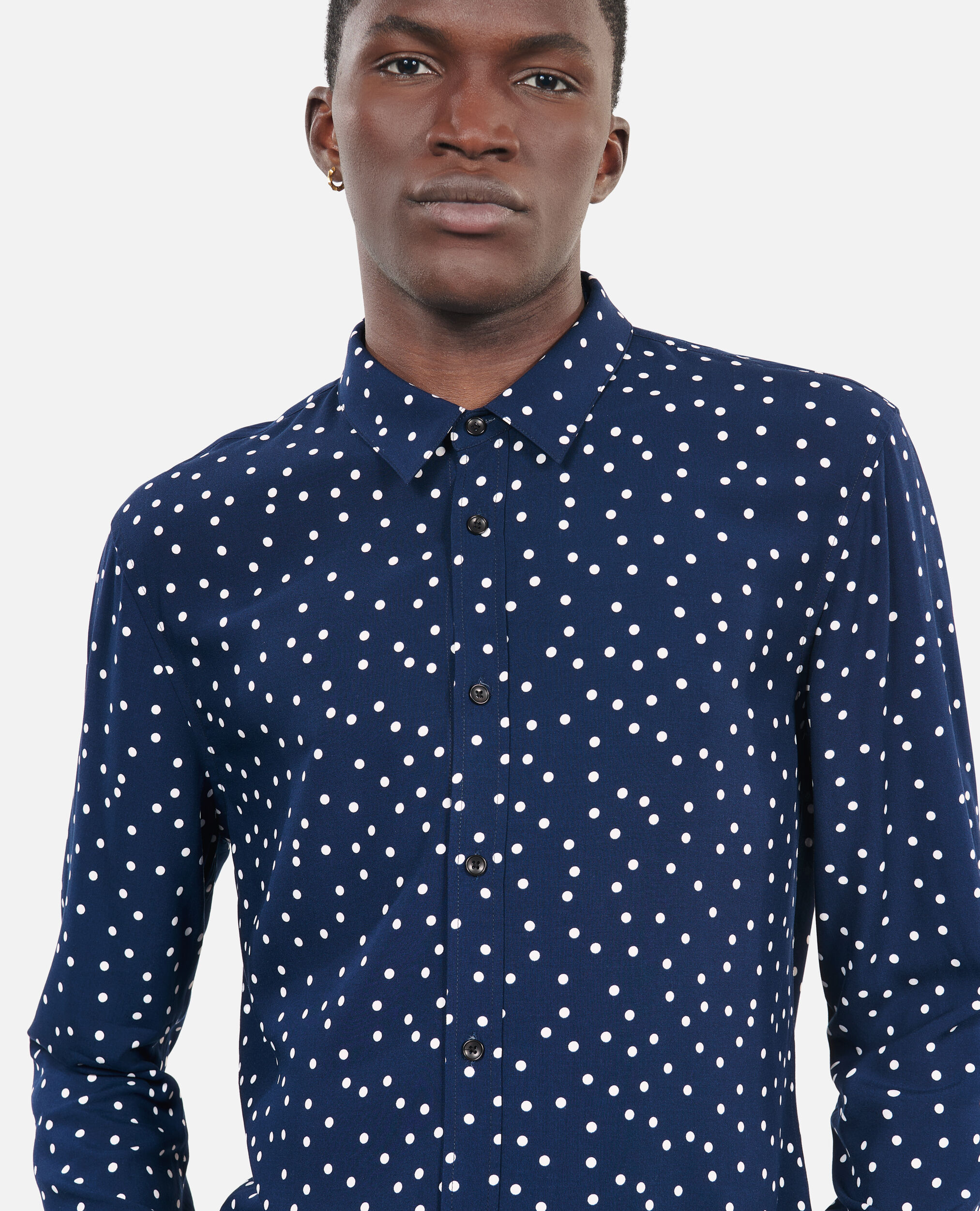 Blue polka dot shirt dress online