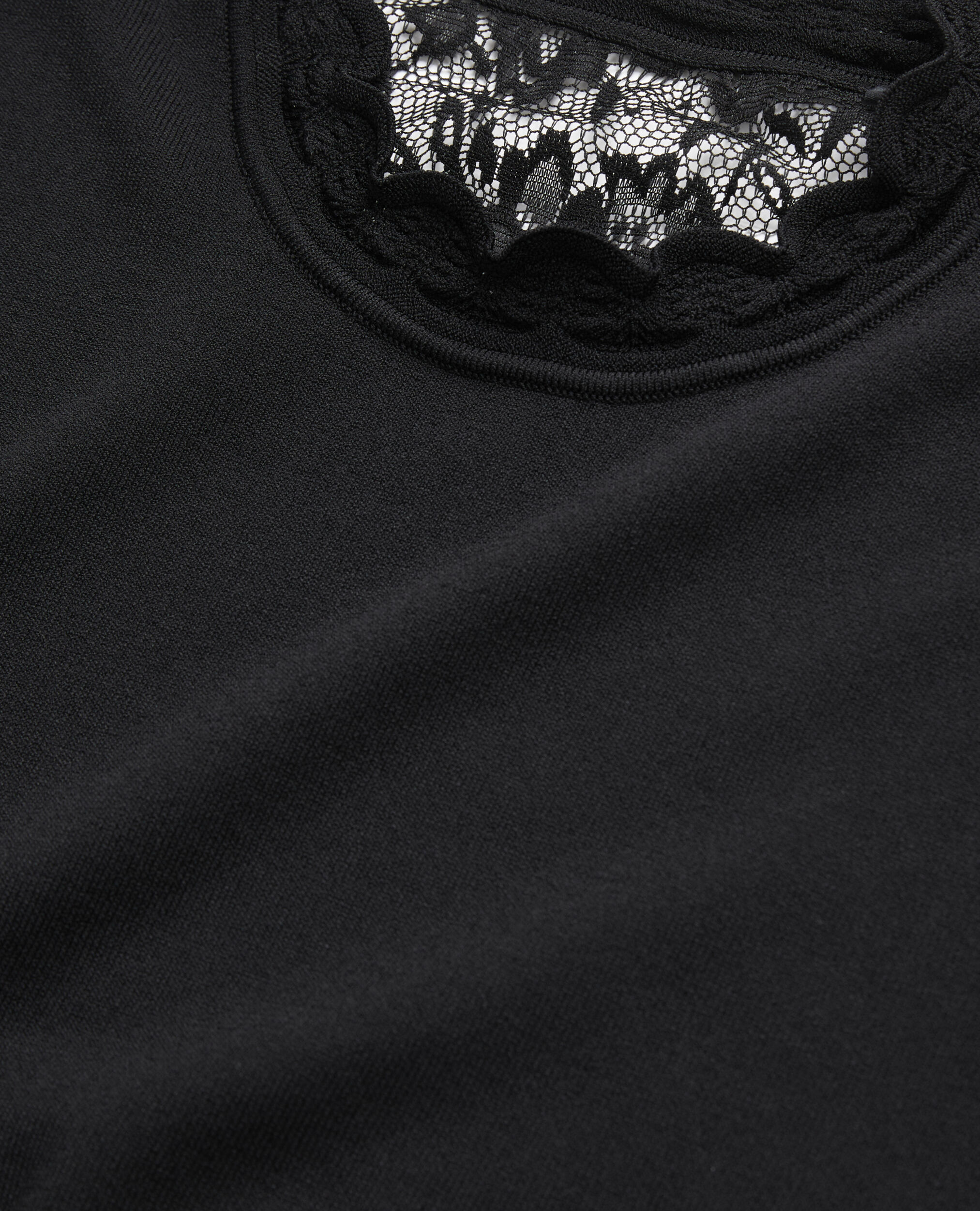 Schwarzer Pullover mit Spitzen am Rücken, BLACK, hi-res image number null