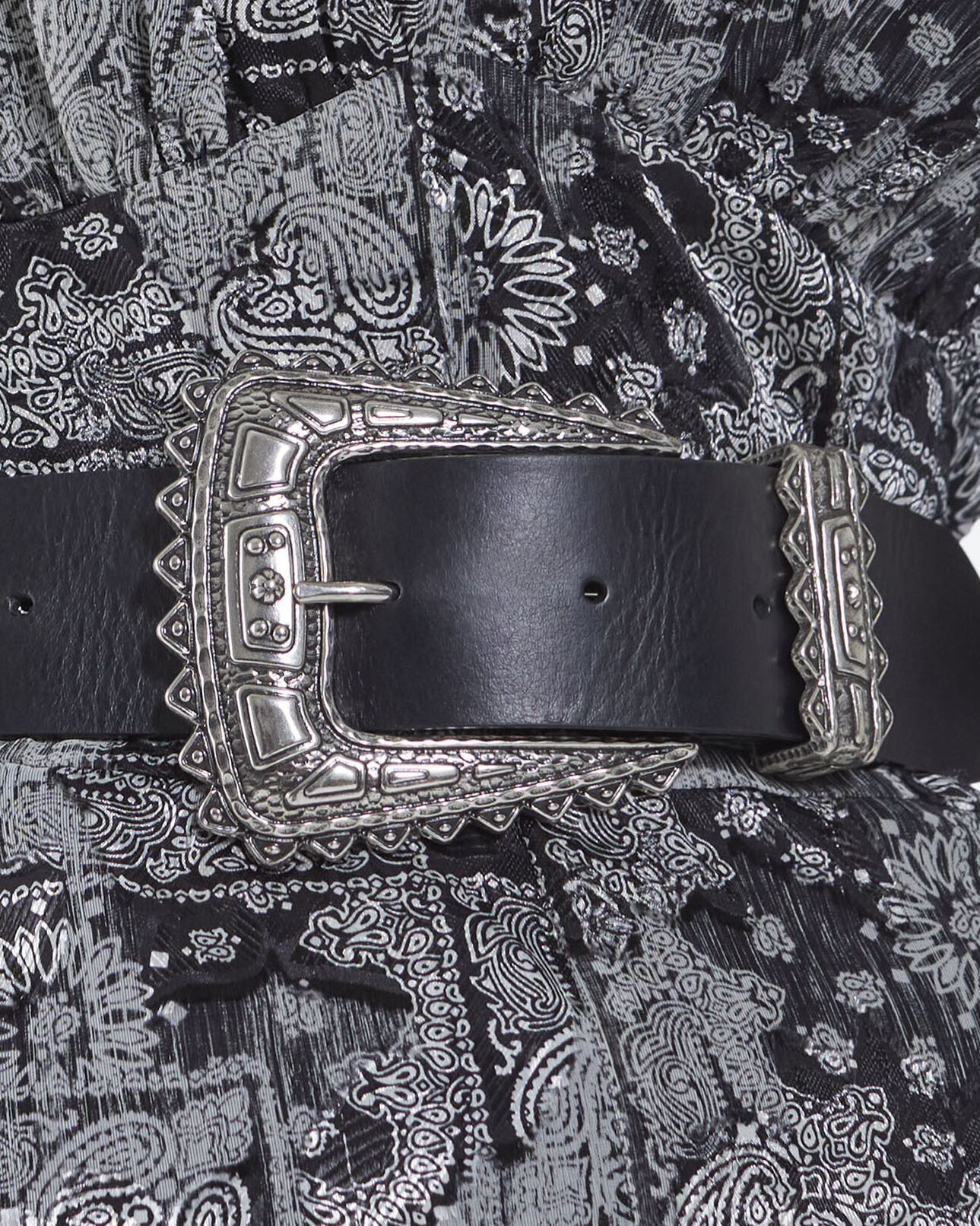 The Kooples WOMEN BLACK wide smooth leather belt