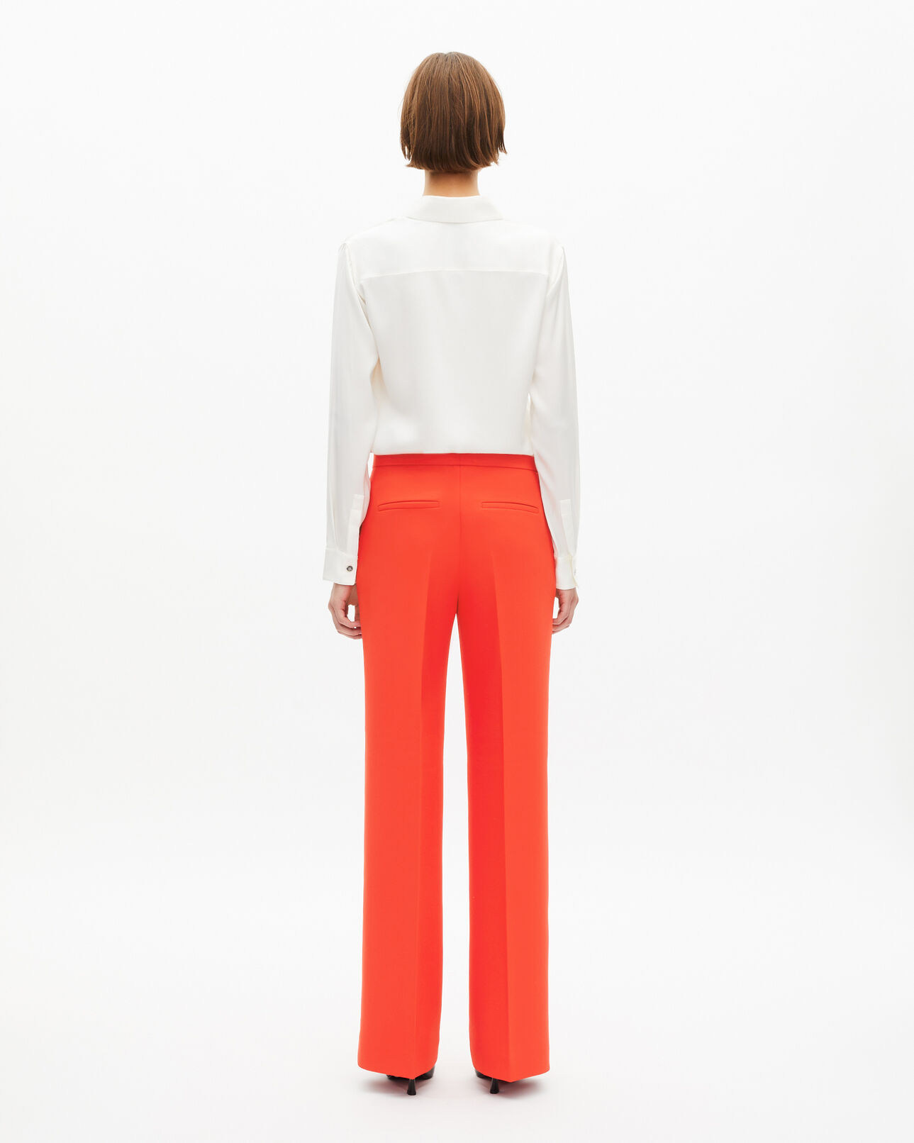 The Kooples FEMME ORANGE pantalon tailleur orange en crêpe
