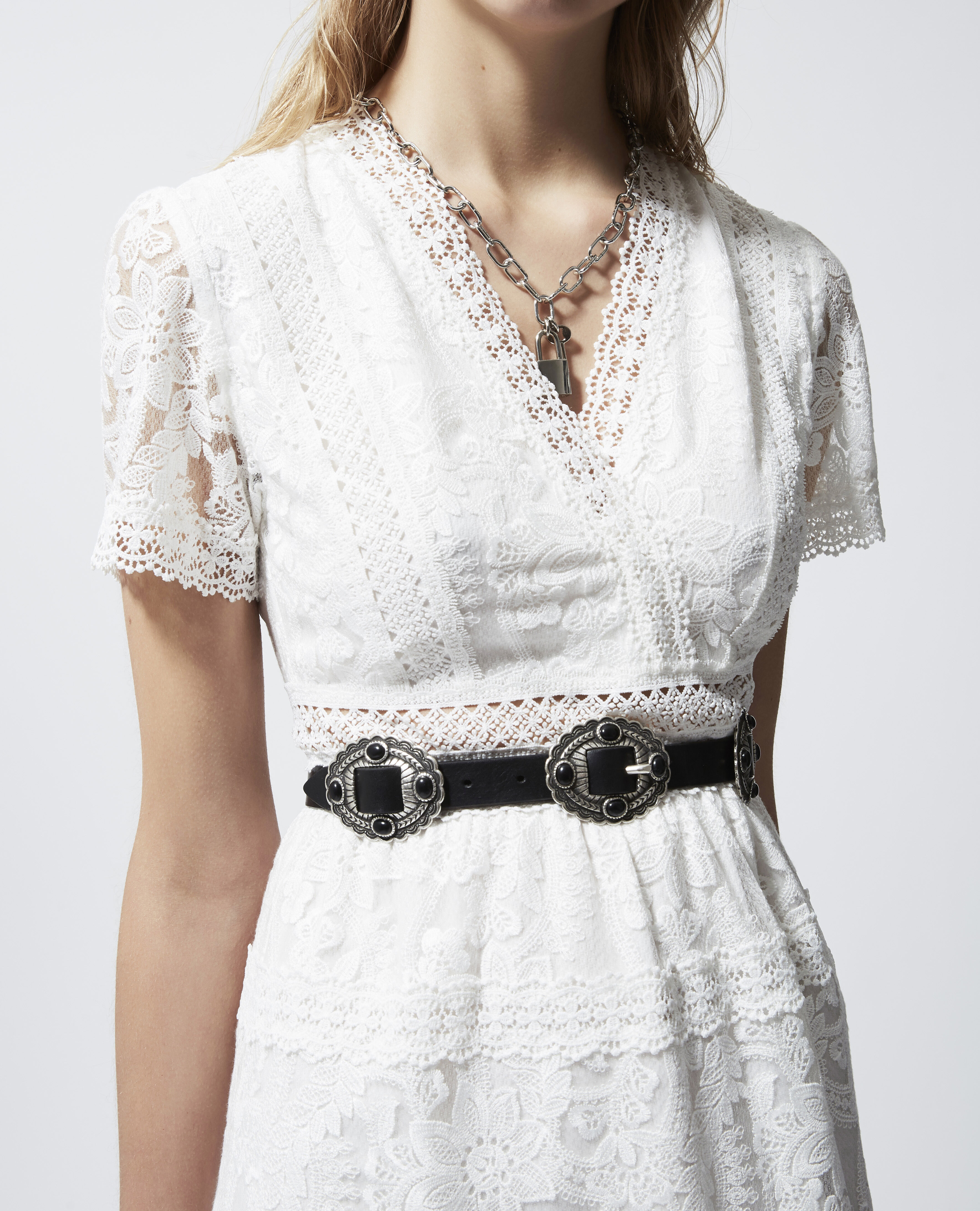 The kooples robe blanche dentelle sales