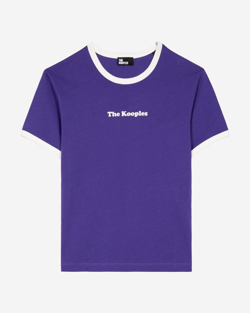 The Kooples WOMEN ELECTRIC BLUE t-shirt with purple screen print