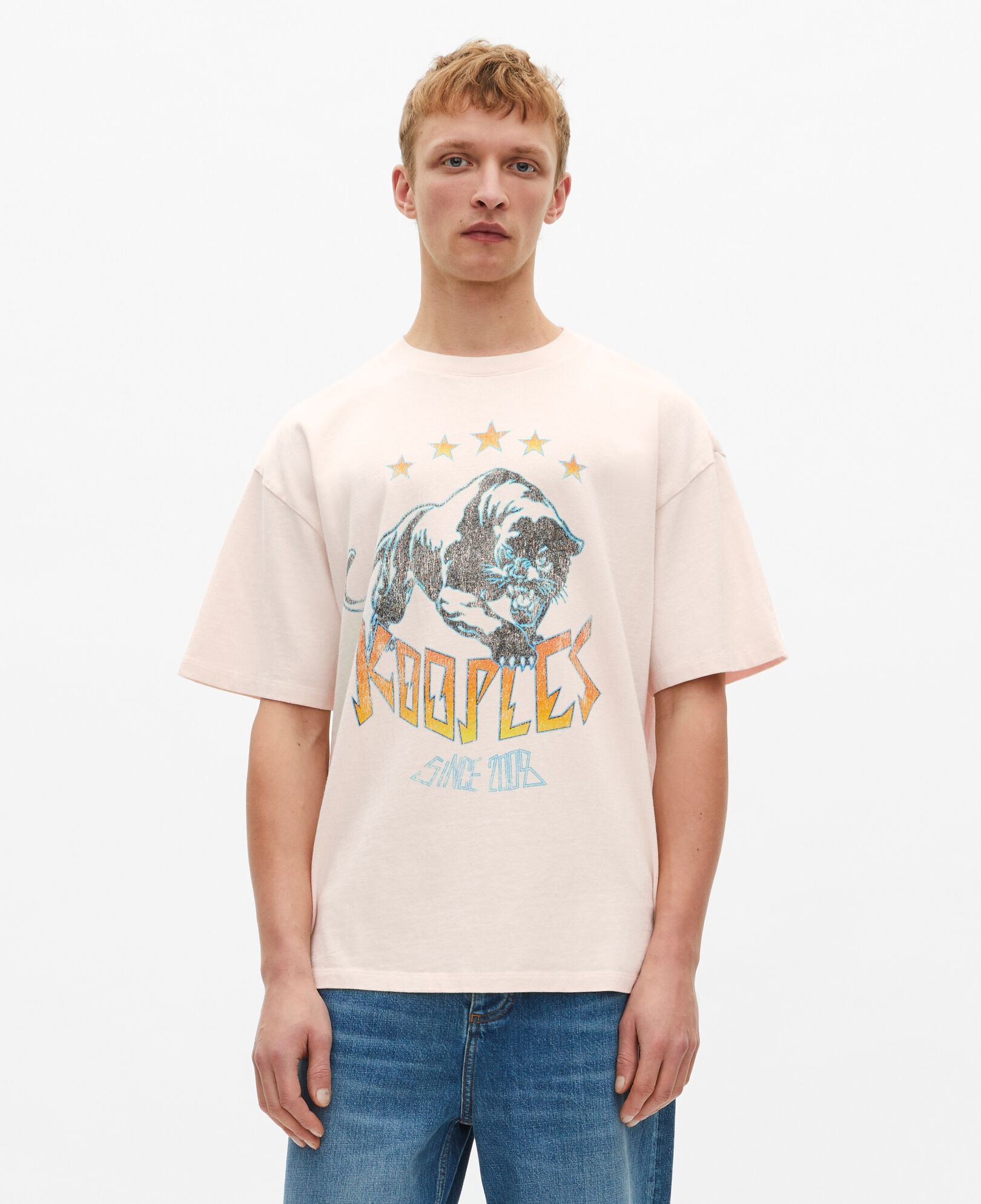 The Kooples MEN ECRU ecru screen print t-shirt