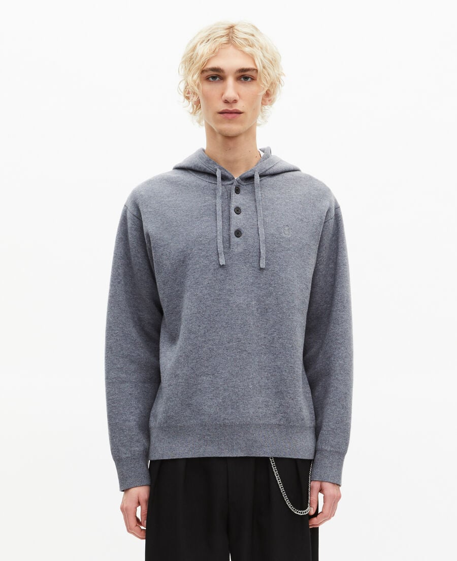 The Kooples MEN MIDDLE GREY MEL grey hoodie