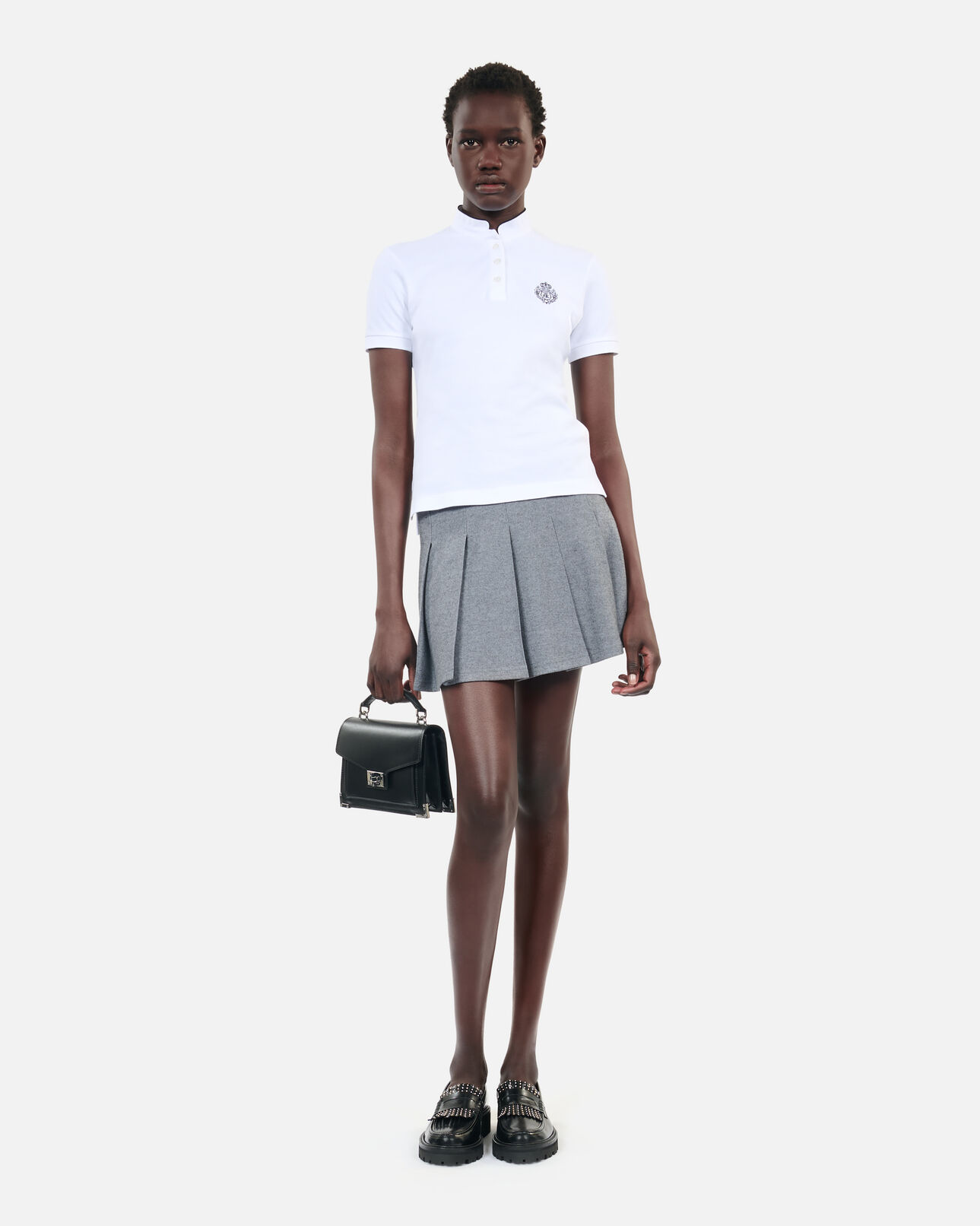 The Kooples WOMEN WHITE white piqué cotton polo t-shirt