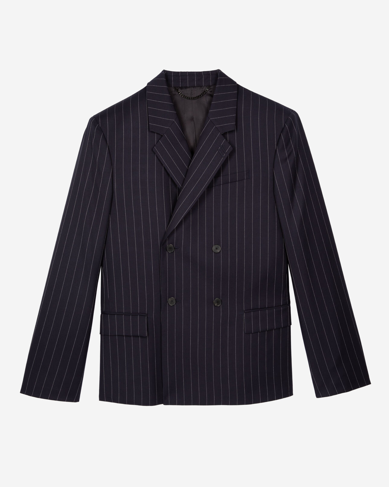 The Kooples MEN DARK NAVY blue pinstripe suit jacket