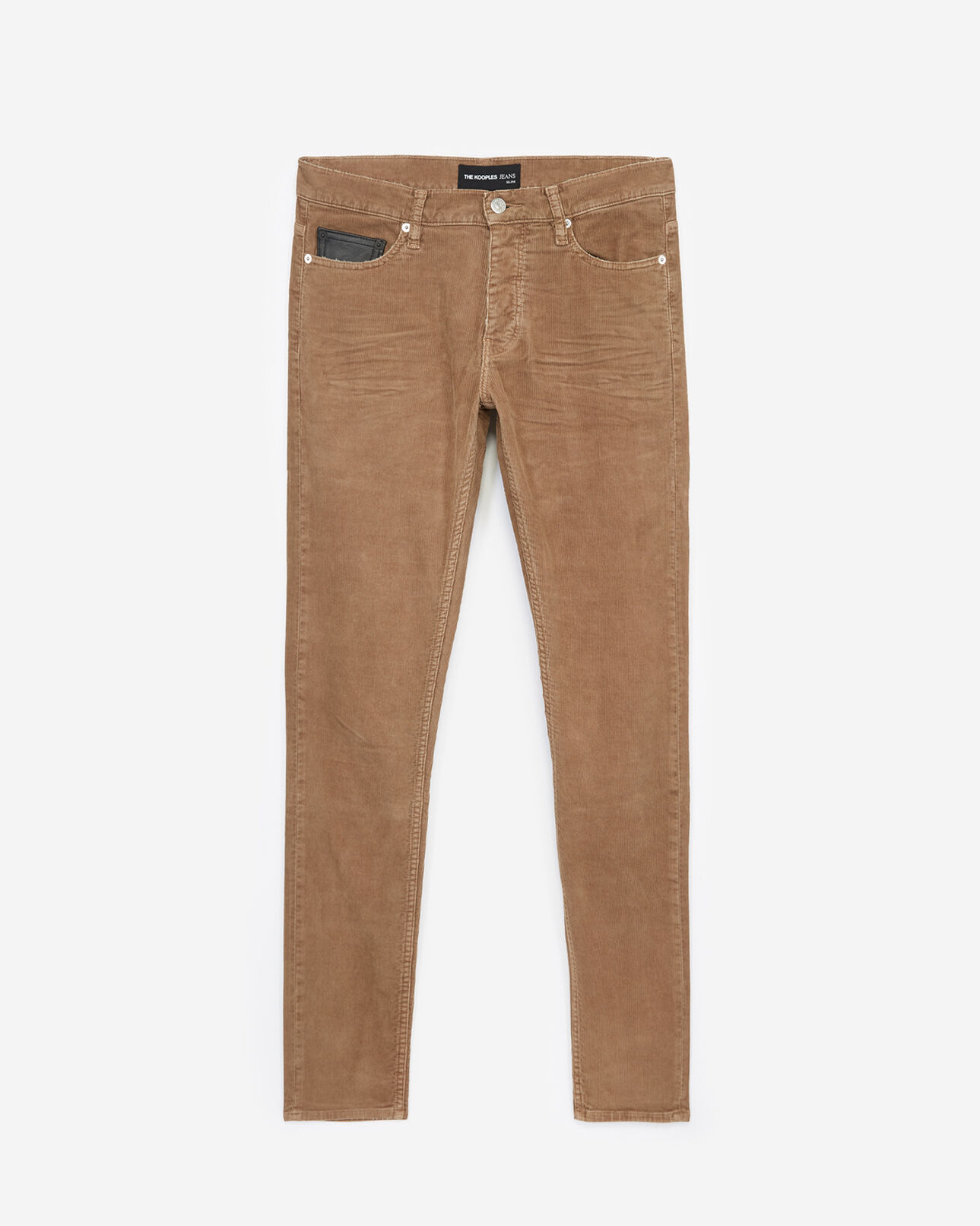 The Kooples MEN BEIGE beige velvet jeans with logo buttons