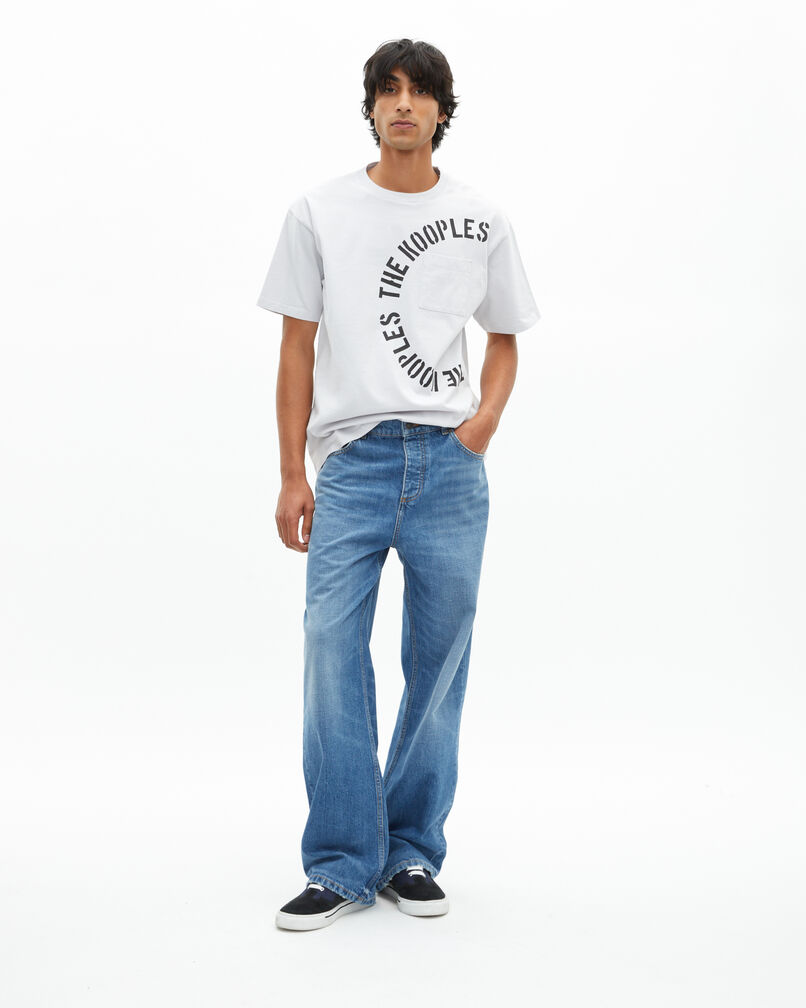 The Kooples HERREN LIGHT GREY t-shirt mit grauem siebdruck