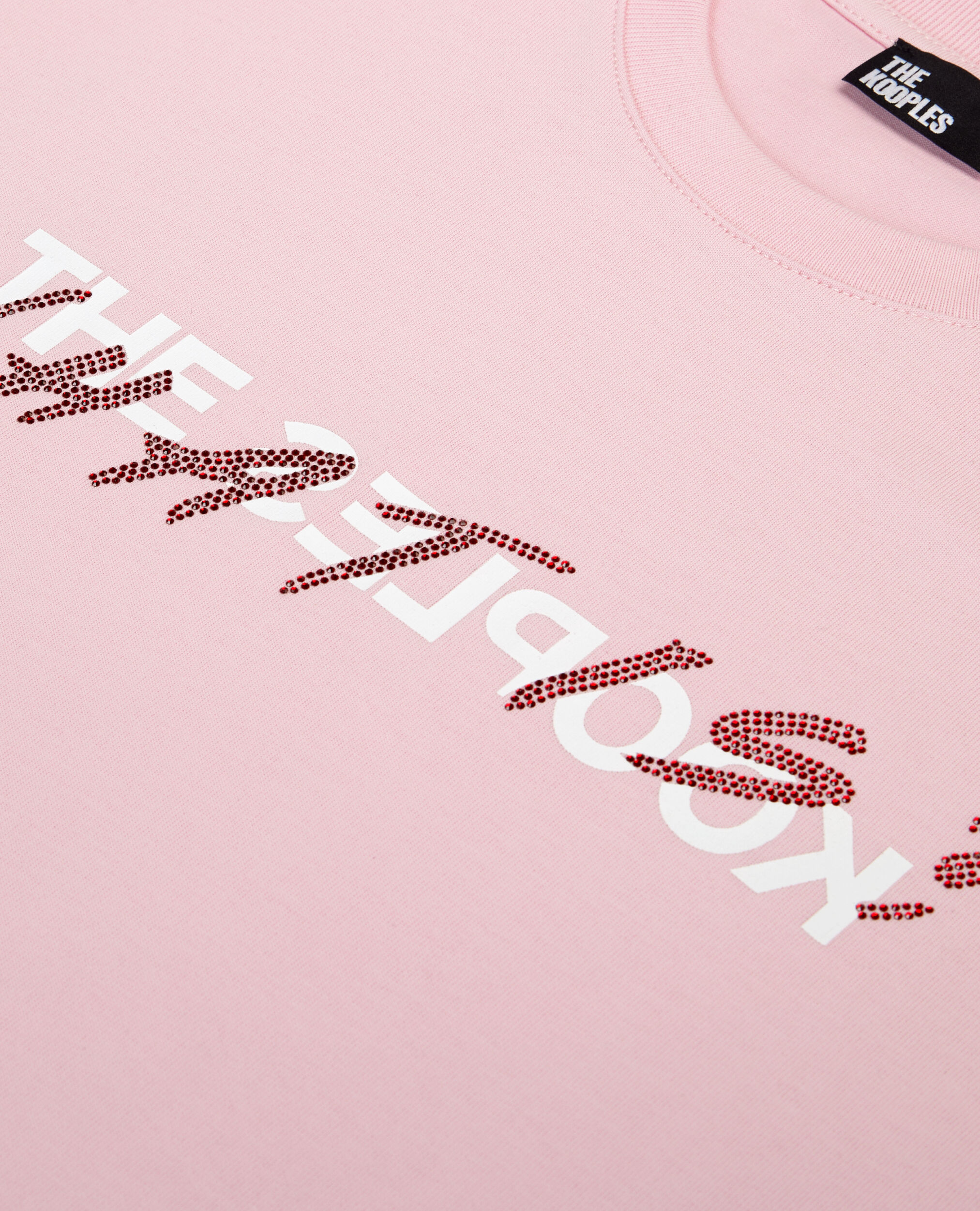Pink What is t-shirt with rhinestones, POWDER PINK, hi-res image number null
