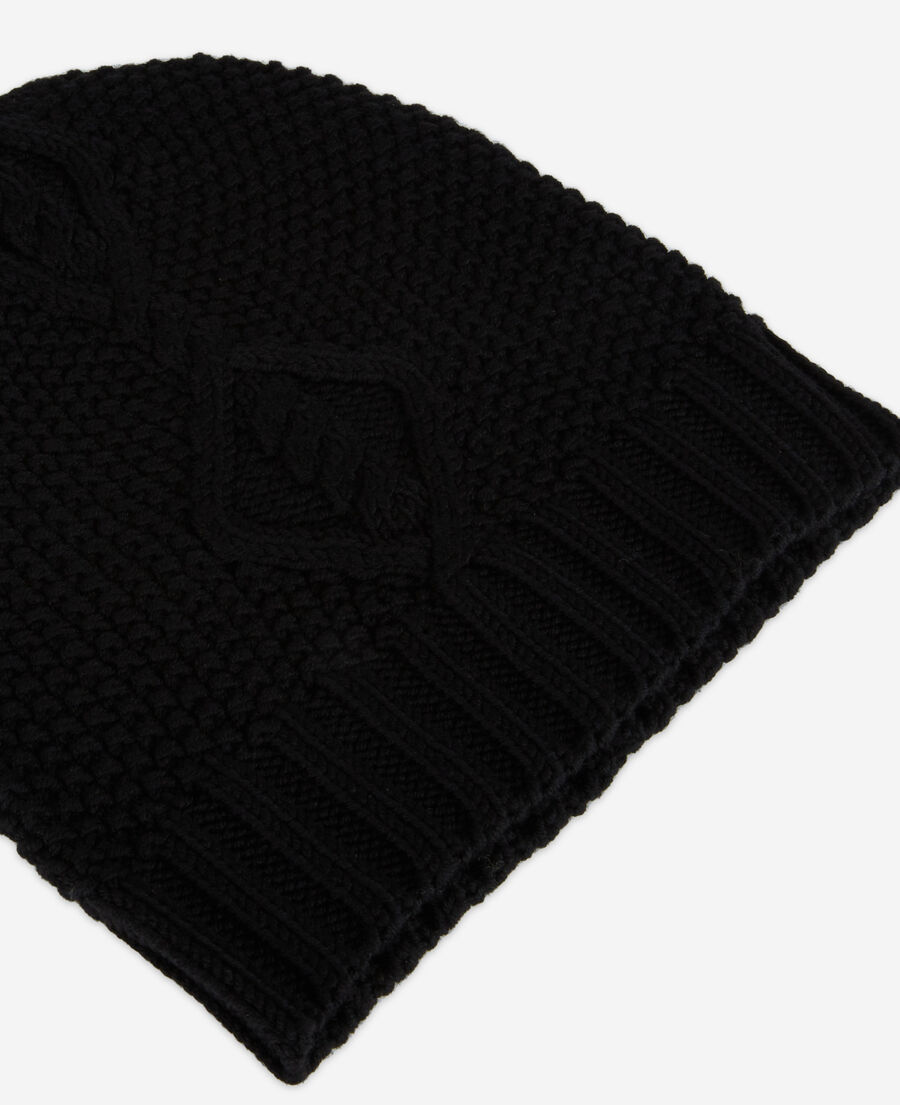 black wool beanie