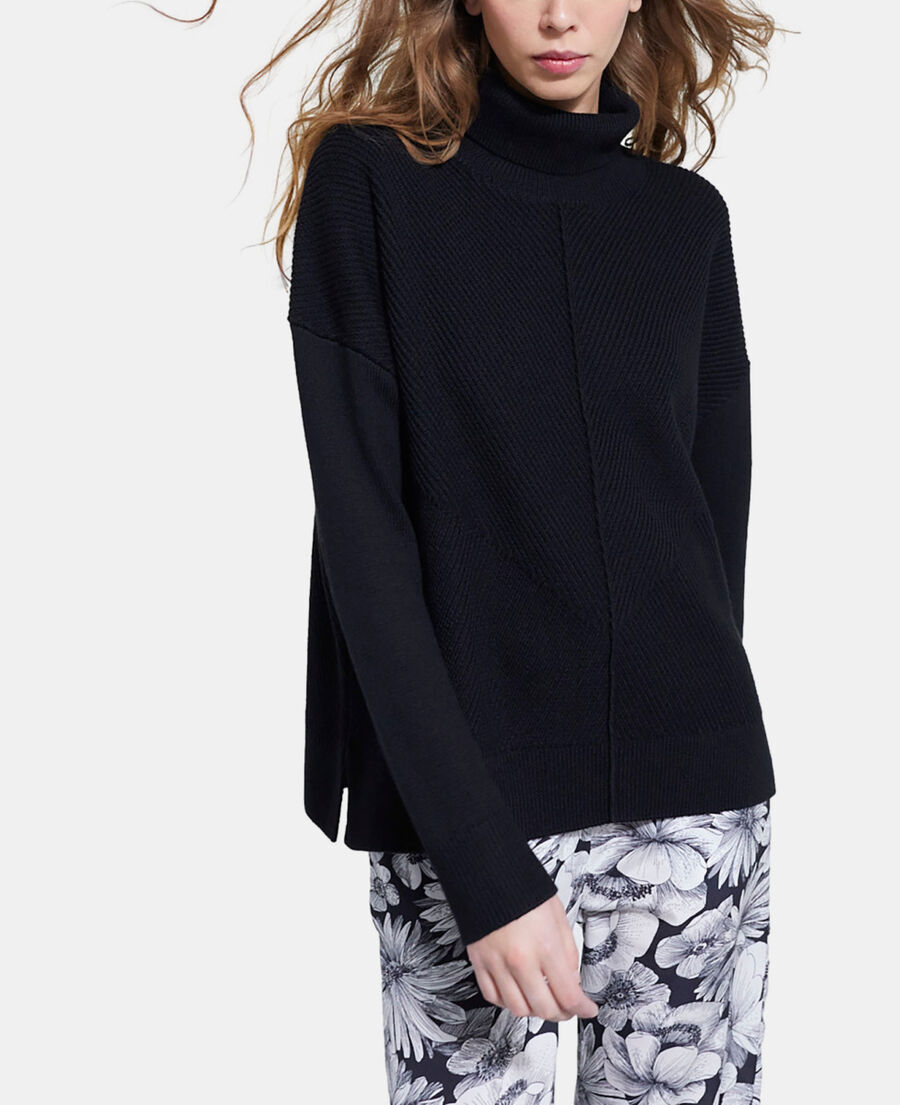black wool sweater