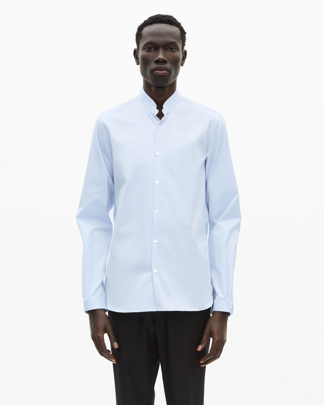 The Kooples MEN LIGHT BLUE blue shirt with officer collar