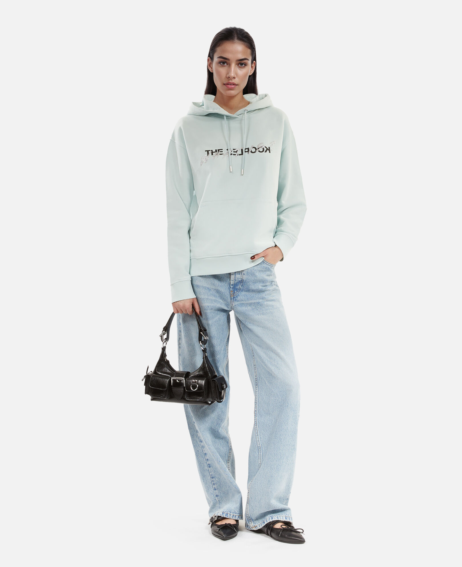 The Kooples WOMEN BABY BLUE light blue what is hooded sweatshirt