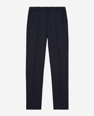 The Kooples FEMME NAVY pantalon tailleur en laine coupe ajustée bleu marine