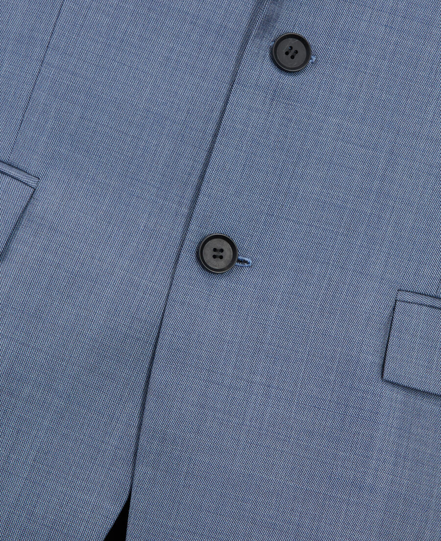 formal sky blue jacket with three pockets