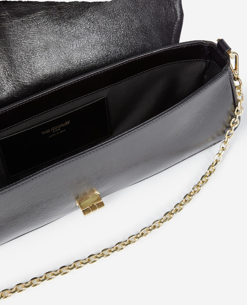 The Kooples FEMME BLACK pochette longue en cuir noir