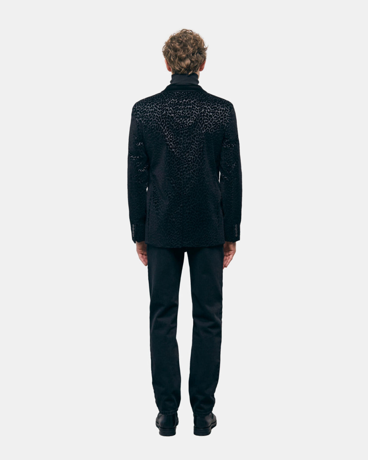The Kooples MEN BLACK black leopard print suit vest