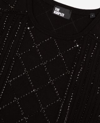 The Kooples FEMME BLACK pull avec strass et perles noir