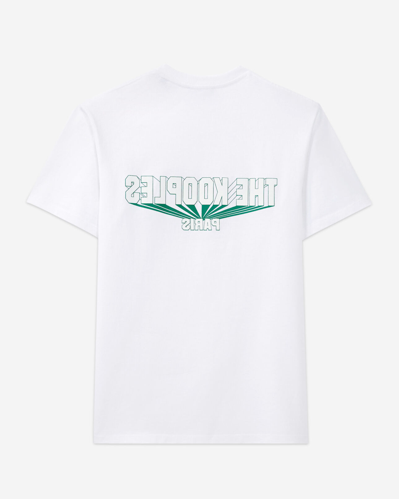The Kooples MEN WHITE white cotton t-shirt with green 3d logo