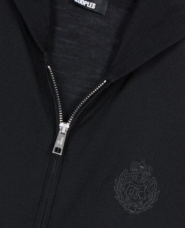 The Kooples WOMEN BLACK black wool hooded cardigan 