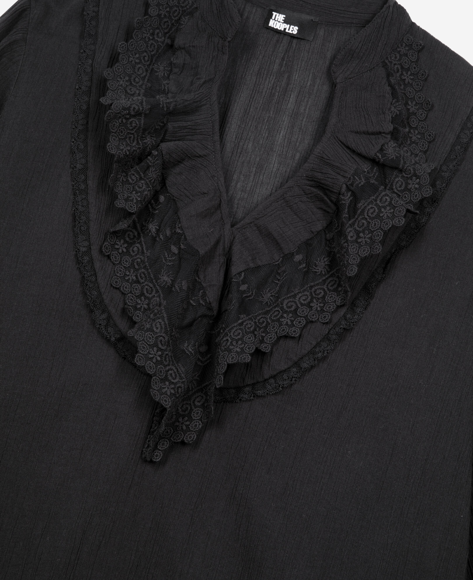 The Kooples WOMEN BLACK black guipure lace top
