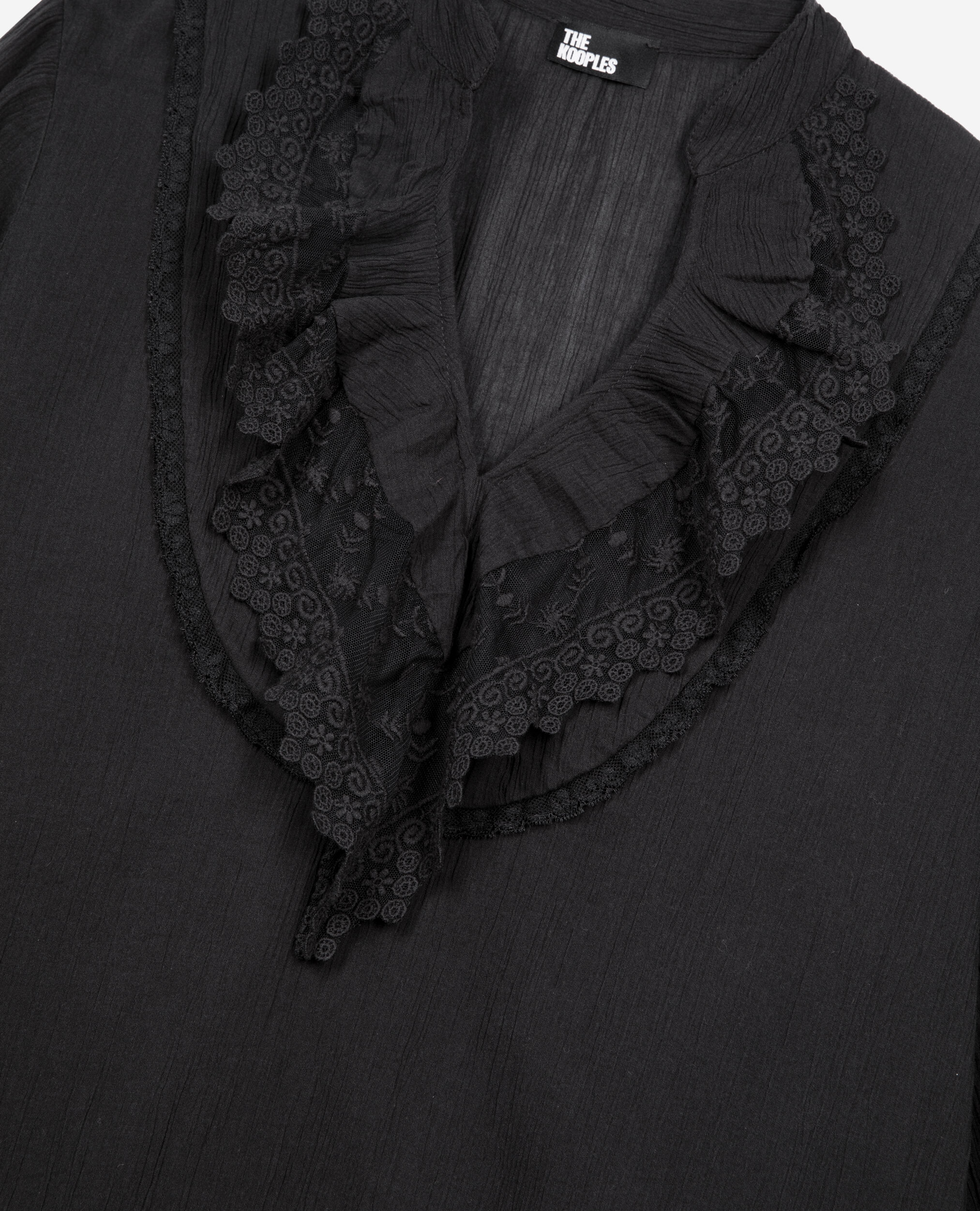 Black guipure lace top, BLACK, hi-res image number null