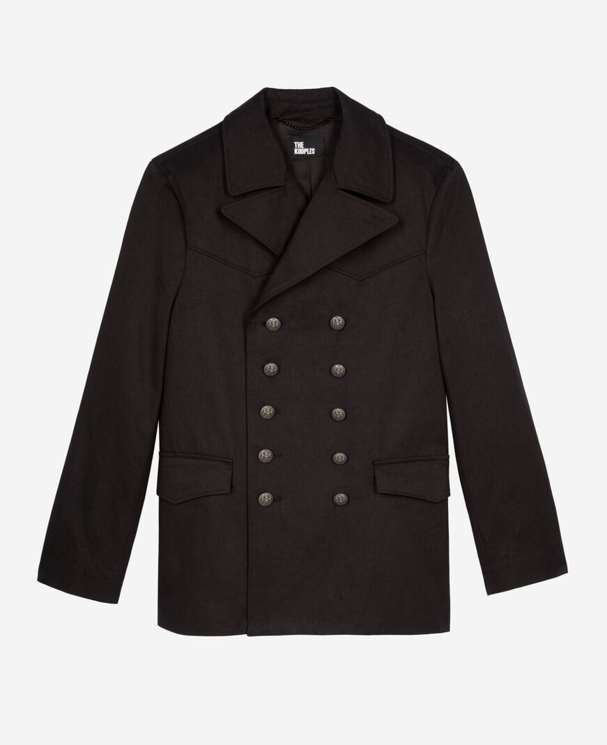 The Kooples MEN DARK GREY grey cotton coat