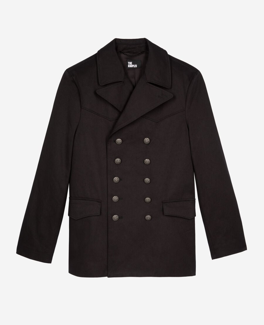 The Kooples H DARK GREY grey cotton coat