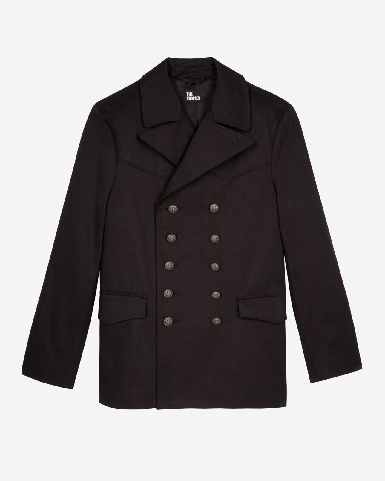 The Kooples HOMME DARK GREY manteau en coton gris