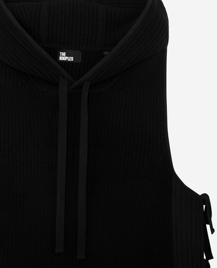 The Kooples WOMEN BLACK sleeveless sweater in black wool and cotton