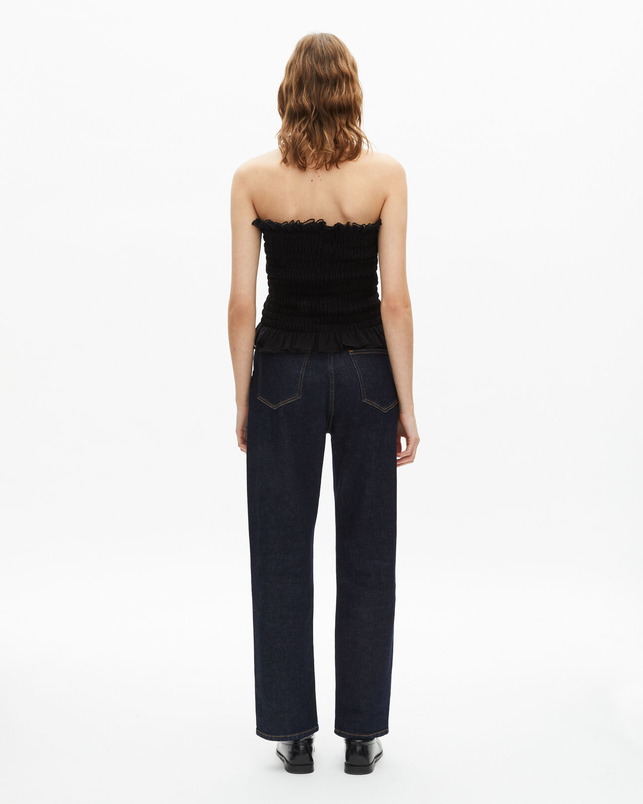 The Kooples WOMEN BLACK black smoky bustier top