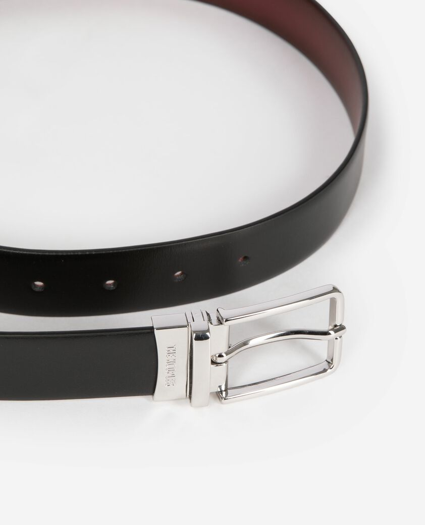 The Kooples H BLACK - BURGUNDY reversible two-tone leather belt