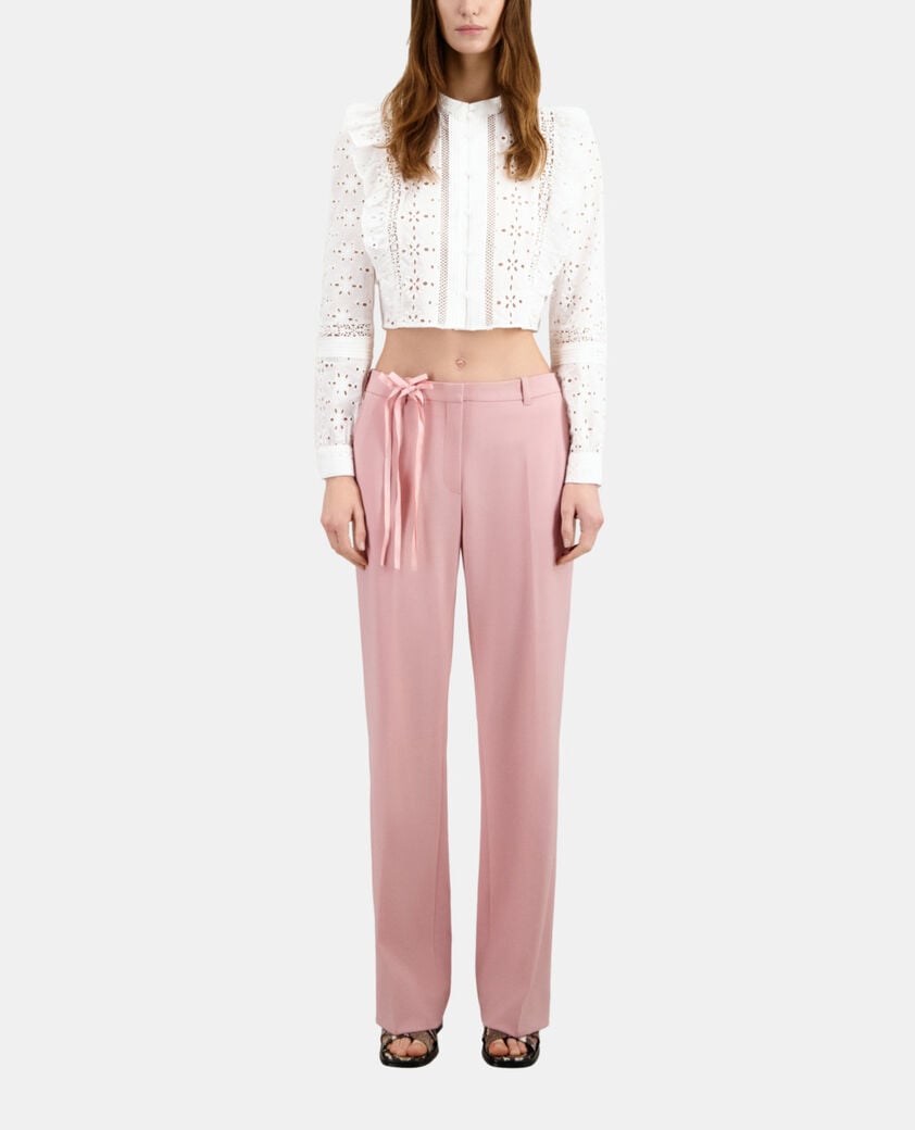 The Kooples DAMEN WHITE weißes hemd mit englischer stickerei