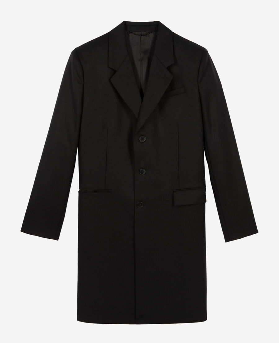 The Kooples HERREN BLACK schwarzer wollmantel