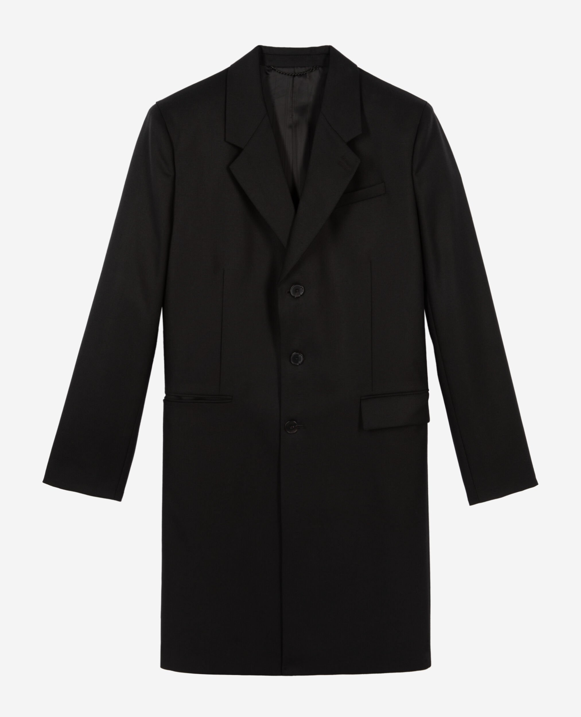 Manteau en laine noir, BLACK, hi-res image number null