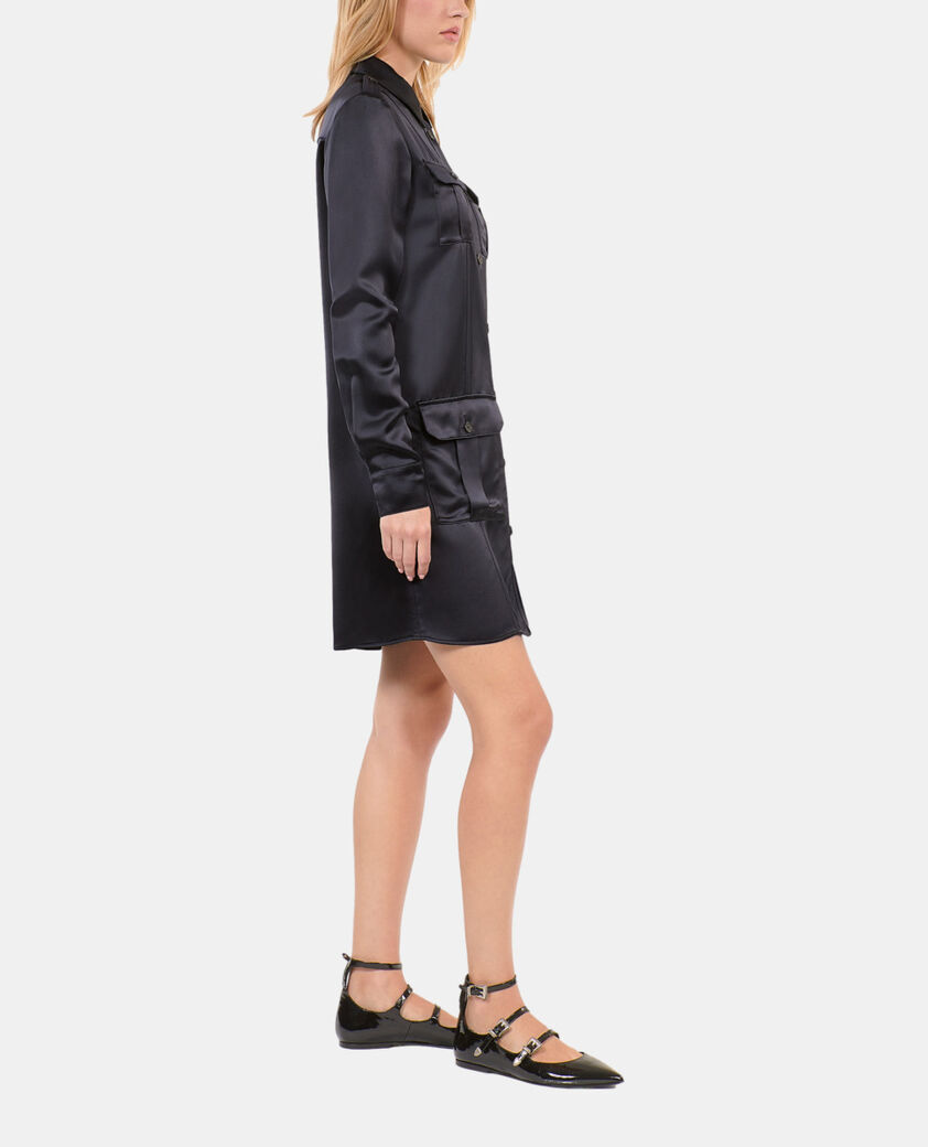 The Kooples FEMME NAVY robe saharienne courte bleu marine