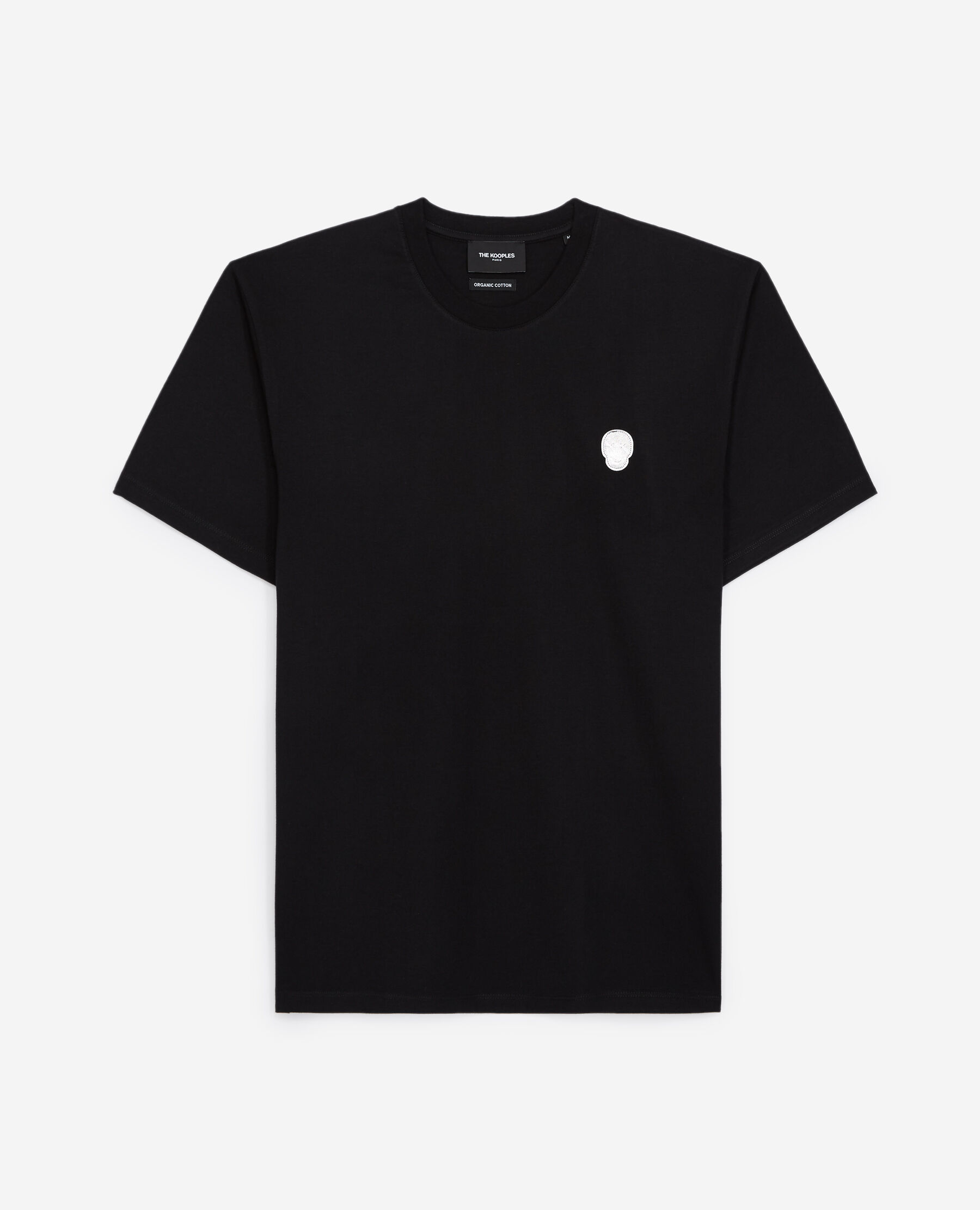 Skull badge black cotton T shirt