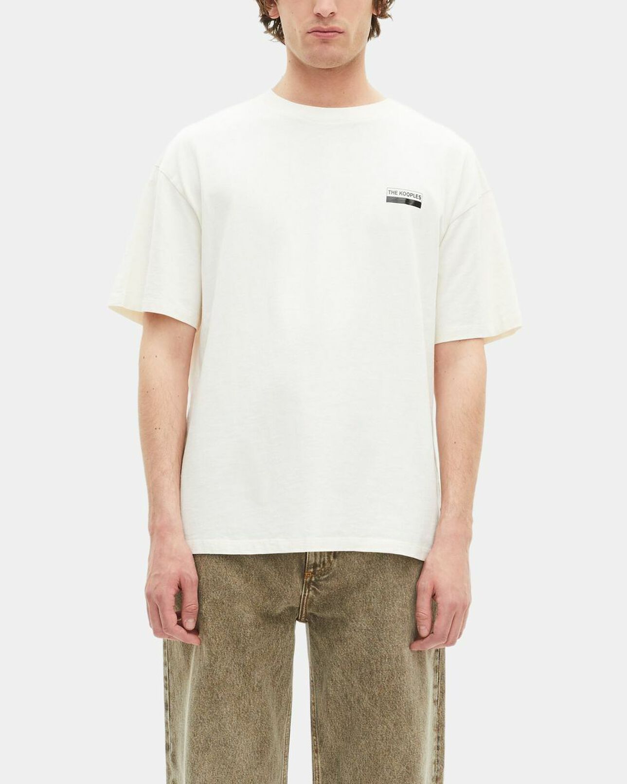 The Kooples HOMME ECRU t-shirt oversize avec sérigraphie écru