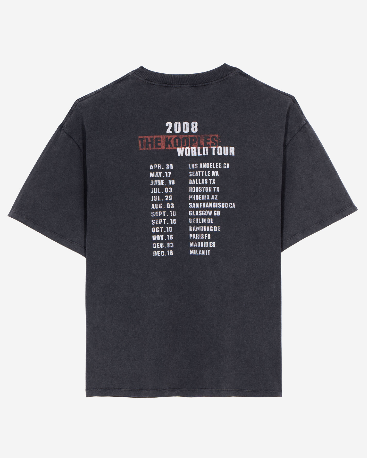Black screen-printed T-shirt, BLACK WASHED, hi-res image number null