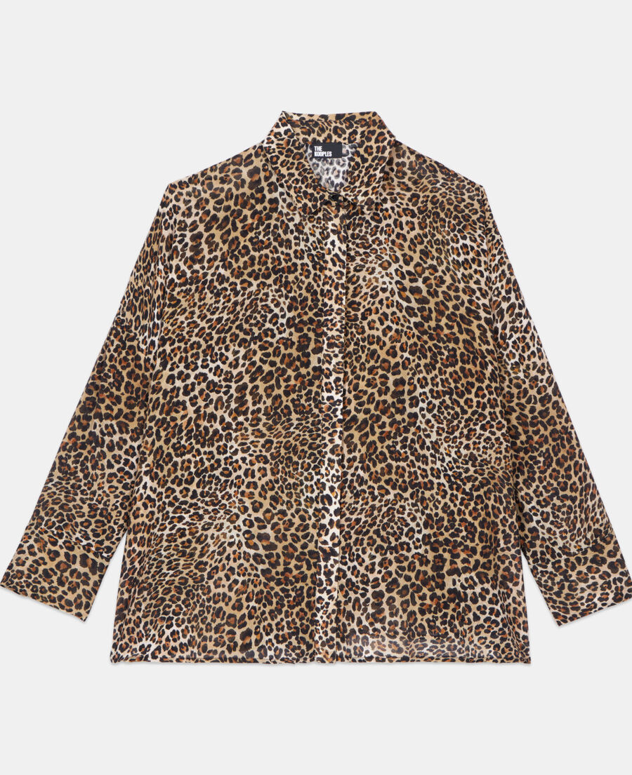 The Kooples FEMME LEOPARD chemise en soie imprimé léopard