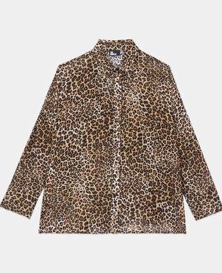 The Kooples FEMME LEOPARD chemise en soie imprimé léopard