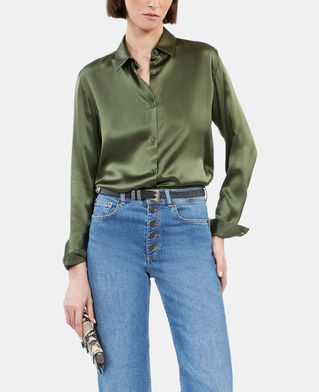 The Kooples WOMEN KAKI khaki silk shirt
