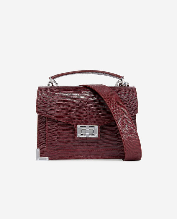 bolso emily pequeño piel burdeos lagarto
